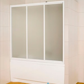 Душевая шторка на ванну 1500 x 1420 (бел)